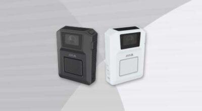 AXIS Body Camera front-left view.