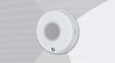 AXIS C1410 Network Mini Speaker front-left view.